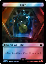 Fish // Clue (0055) Double-Sided Token (Surge Foil) [Doctor Who Tokens] Magic: The Gathering