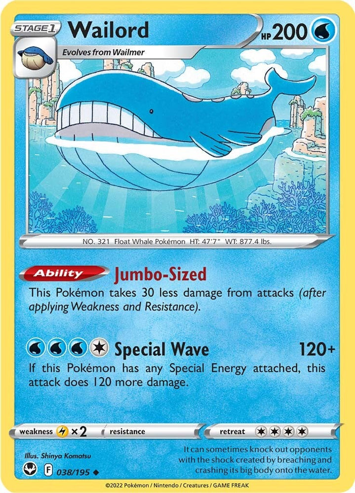 Wailord (038/195) [Sword & Shield: Silver Tempest] Pokémon