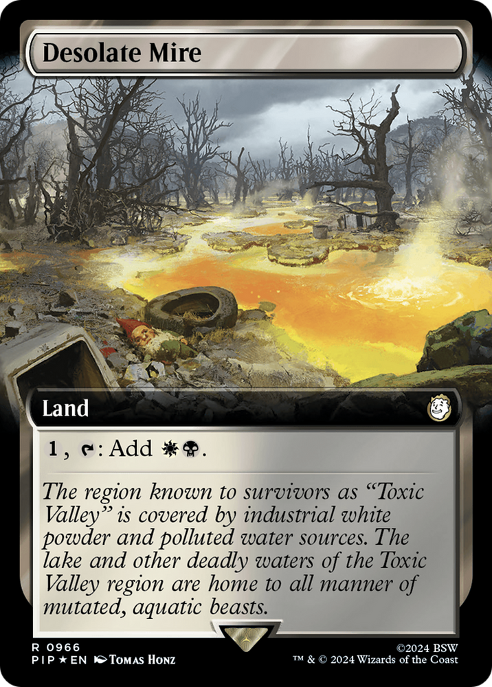 Desolate Mire (Extended Art) (Surge Foil) [Fallout] Magic: The Gathering
