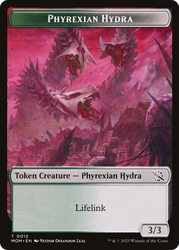 Warrior // Phyrexian Hydra (0012) Double-Sided Token [March of the Machine Tokens] Magic: The Gathering