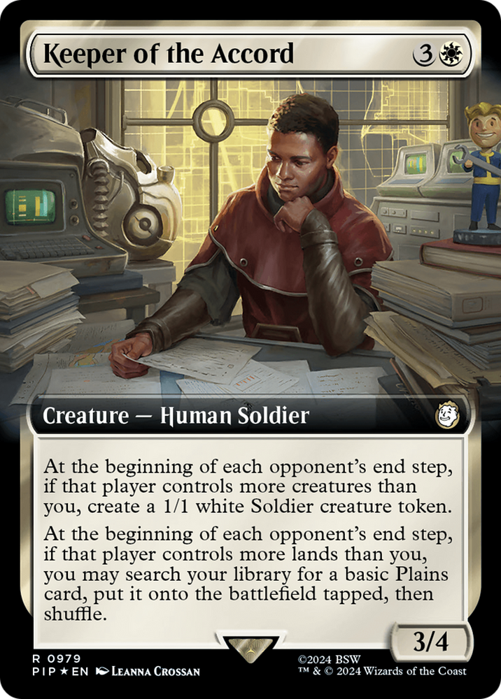 Keeper of the Accord (Extended Art) (Surge Foil) [Fallout] Magic: The Gathering