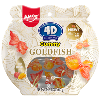 Amos 4D Gummy Lucky Fish Liquid Juice Filled, 3.95oz, 12ct