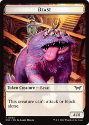 Beast // Copy Double-Sided Token [Duskmourn: House of Horror Tokens] Magic: The Gathering