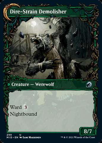 Burly Breaker // Dire-Strain Demolisher (Showcase Equinox) [Innistrad: Midnight Hunt] Magic: The Gathering