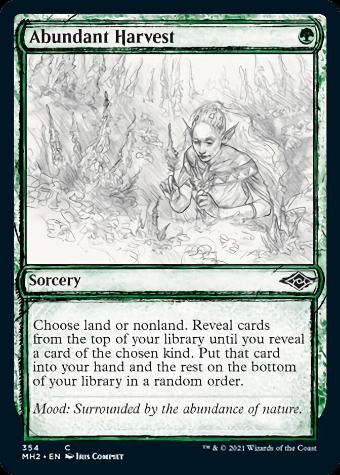 Abundant Harvest (Sketch) [Modern Horizons 2] Magic: The Gathering