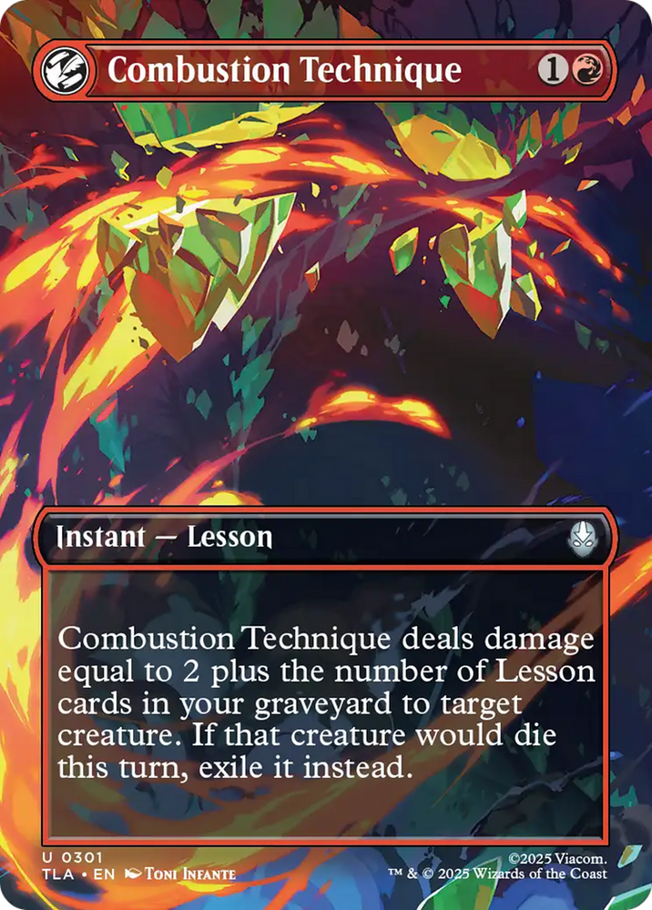 Combustion Technique (Borderless) [Avatar: The Last Airbender] Magic: The Gathering