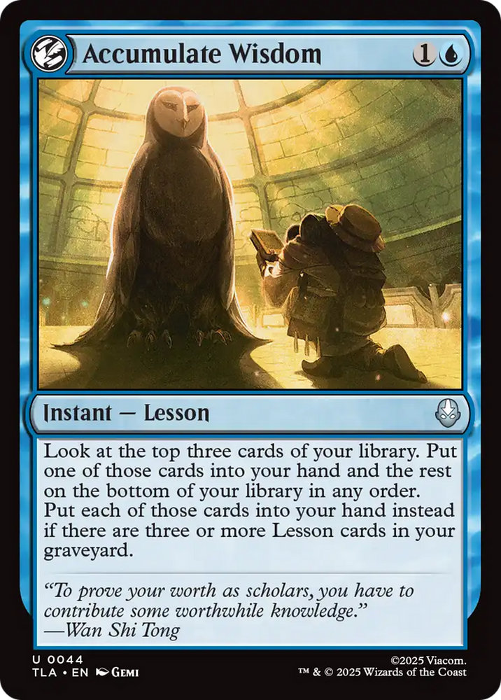Accumulate Wisdom [Avatar: The Last Airbender] Magic: The Gathering