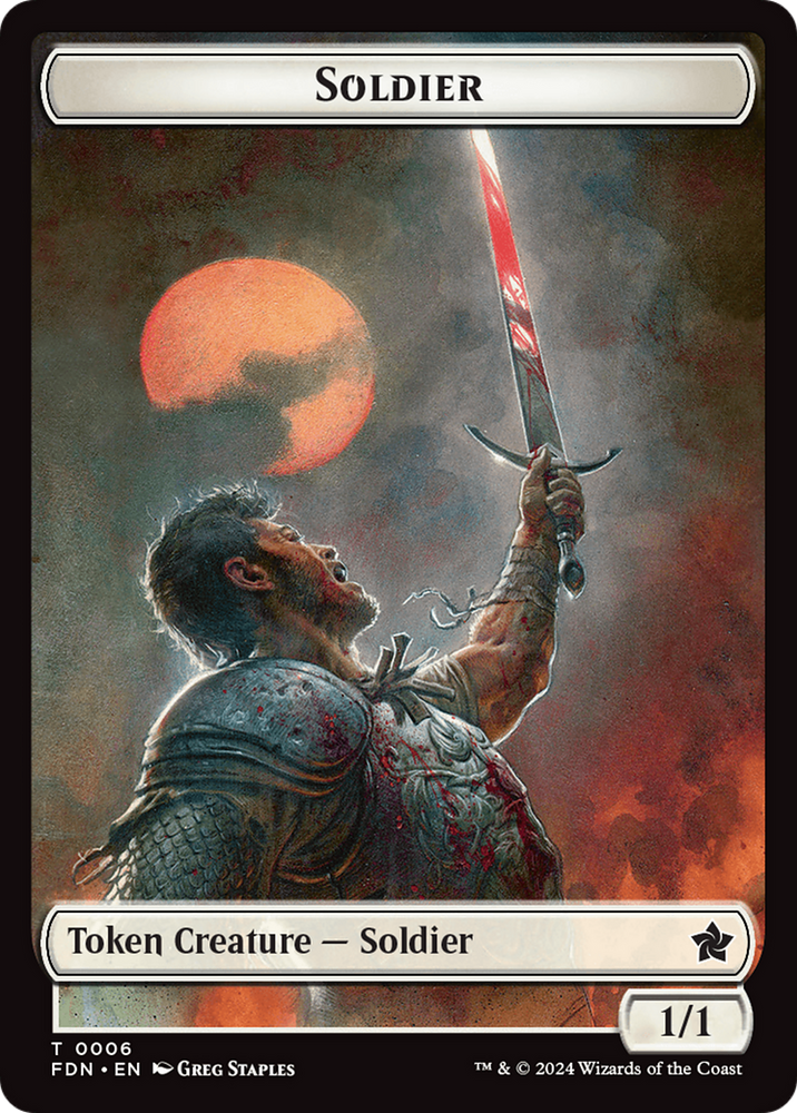 Rabbit // Soldier Double-Sided Token [Foundations Tokens] Magic: The Gathering