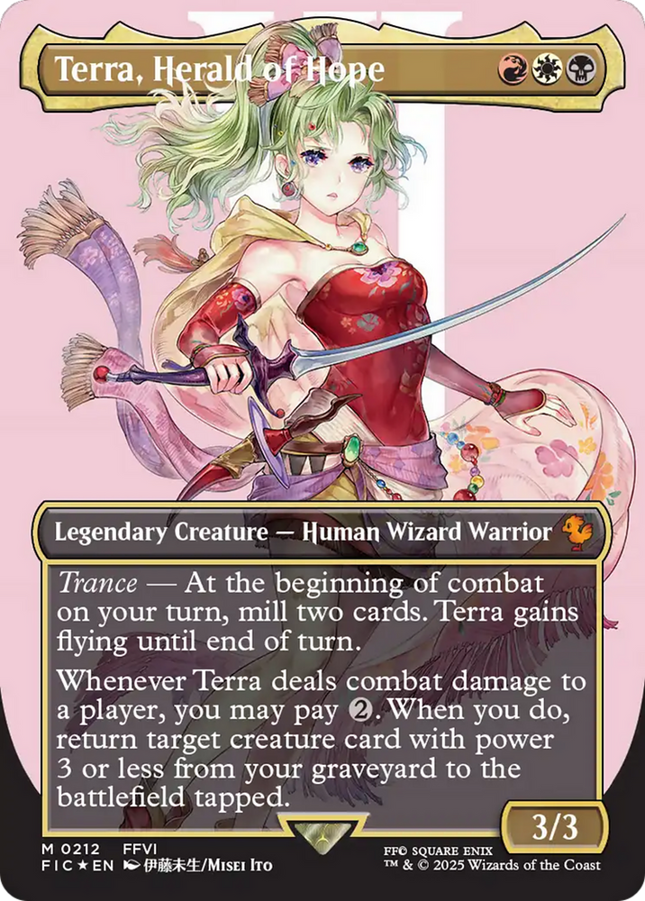 Terra, Herald of Hope (Borderless) (Surge Foil) [FINAL FANTASY Commander] Magic: The Gathering