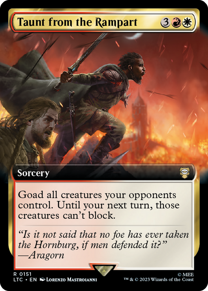 Taunt from the Rampart (Extended Art) [The Lord of the Rings: Tales of Middle-Earth Commander] Magic: The Gathering