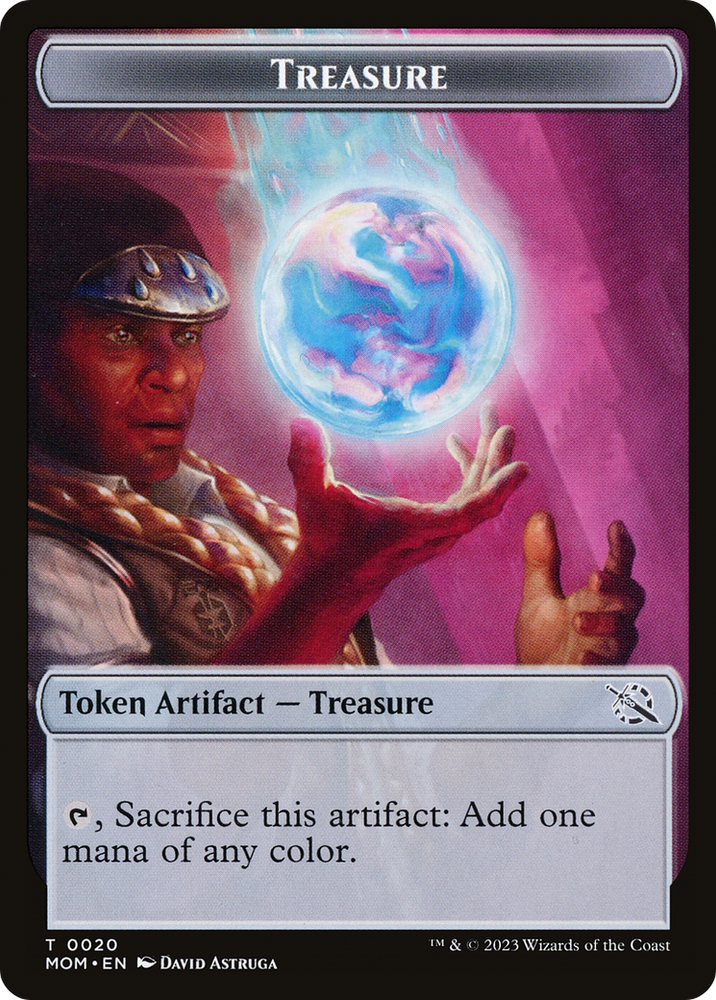 Treasure (20) // Teferi Akosa of Zhalfir Emblem Double-Sided Token [March of the Machine Tokens] Magic: The Gathering