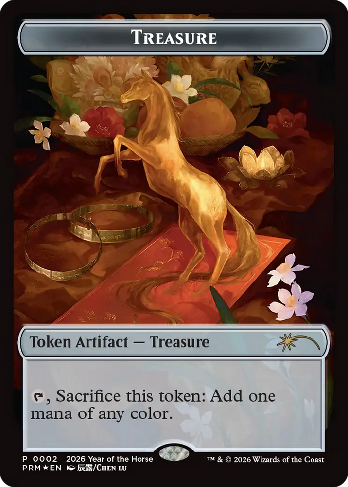 Treasure Token (Year of the Horse 2026) [Standard Showdown Promos Tokens] Magic: The Gathering