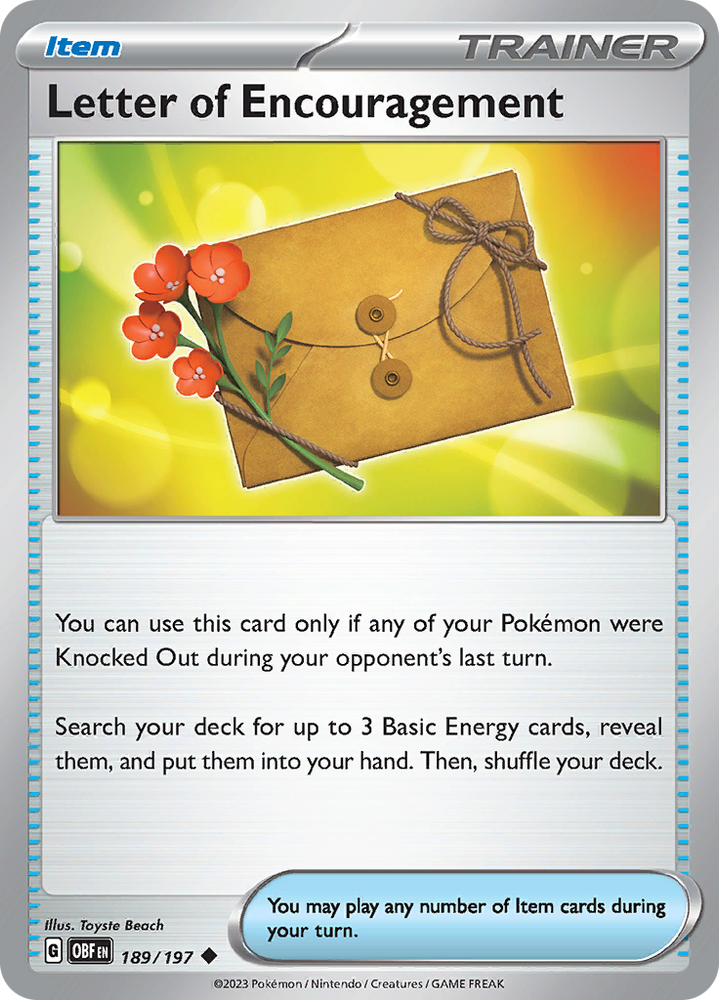 Letter of Encouragement (189/197) [Scarlet & Violet: Obsidian Flames] Pokémon