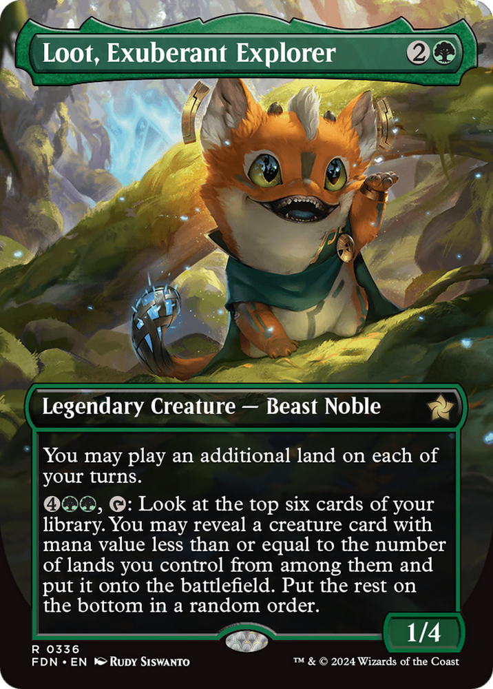 Loot, Exuberant Explorer (Borderless) [Foundations] Magic: The Gathering
