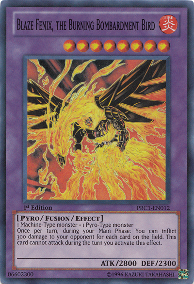 Blaze Fenix, the Burning Bombardment Bird [PRC1-EN012] Super Rare Yu-Gi-Oh!