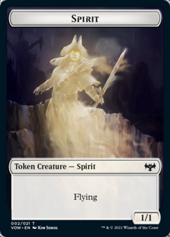 Spirit Token (002) [Innistrad: Crimson Vow Tokens] Magic: The Gathering