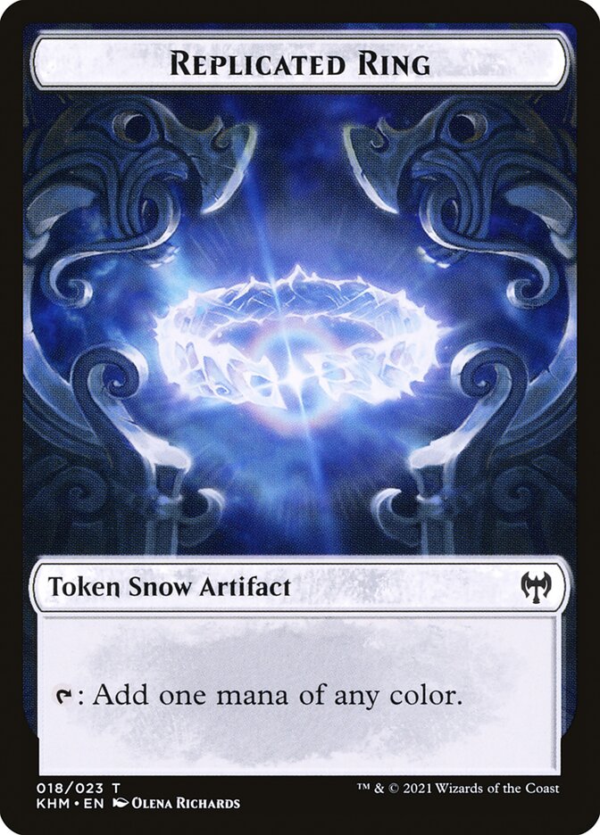 Elf Warrior // Replicated Ring Double-Sided Token [Kaldheim Tokens] Magic: The Gathering