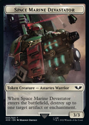 Soldier (002) // Space Marine Devastator Double-Sided Token [Warhammer 40,000 Tokens] Magic: The Gathering