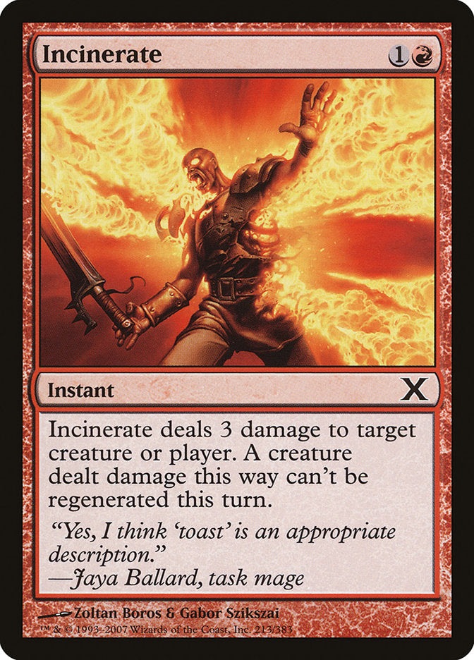 Incinerate [Tenth Edition] Magic: The Gathering