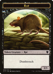 Cat Warrior (008) // Rat (003) Double-Sided Token [Commander 2017 Tokens] Magic: The Gathering