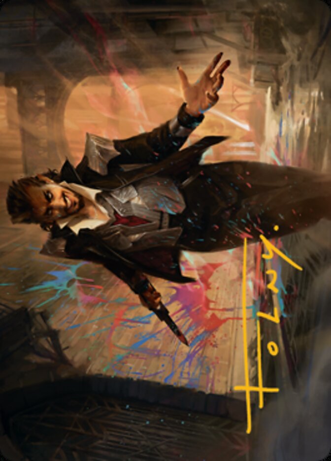 Anhelo, the Painter Art Card (Gold-Stamped Signature) [Streets of New Capenna Art Series] Magic: The Gathering