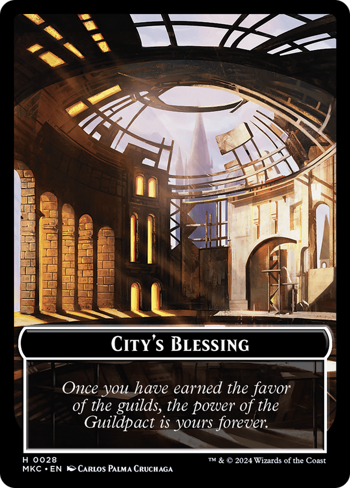 City's Blessing // Zombie Double-Sided Token [Murders at Karlov Manor Commander Tokens] Magic: The Gathering