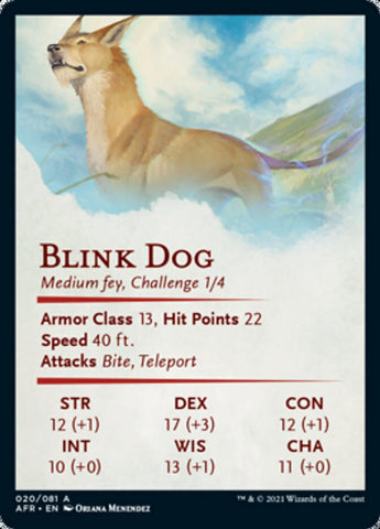 Blink Dog Art Card [Dungeons & Dragons: Adventures in the Forgotten Realms Art Series] Magic: The Gathering
