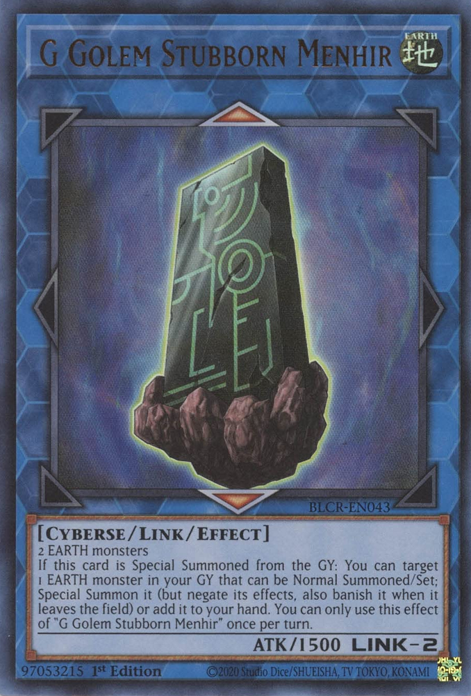 G Golem Stubborn Menhir [BLCR-EN043] Ultra Rare Yu-Gi-Oh!