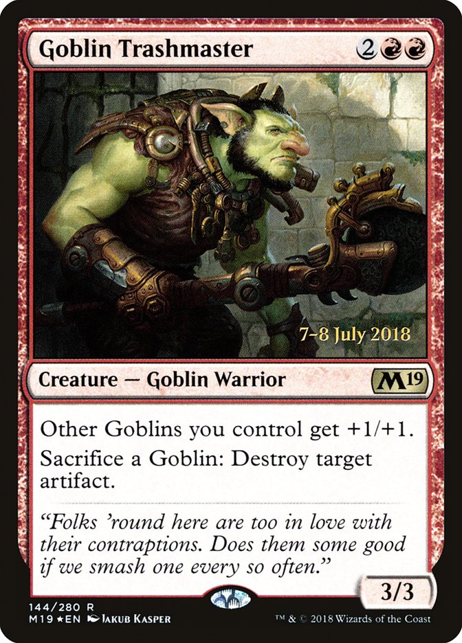 Goblin Trashmaster [Core Set 2019 Prerelease Promos] Magic: The Gathering