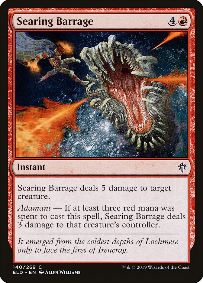Searing Barrage [Throne of Eldraine] Magic: The Gathering