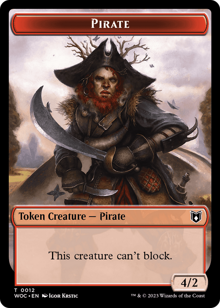 Pirate // Human Double-Sided Token [Wilds of Eldraine Commander Tokens] Magic: The Gathering