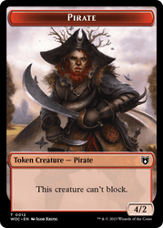Pirate // Human Soldier Double-Sided Token [Wilds of Eldraine Commander Tokens] Magic: The Gathering