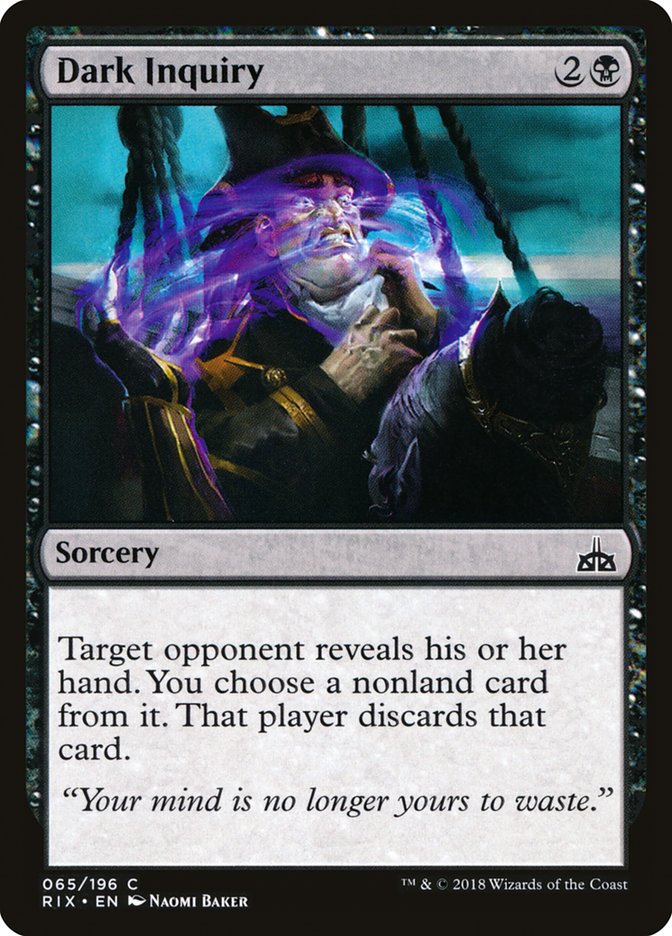 Dark Inquiry [Rivals of Ixalan] Magic: The Gathering