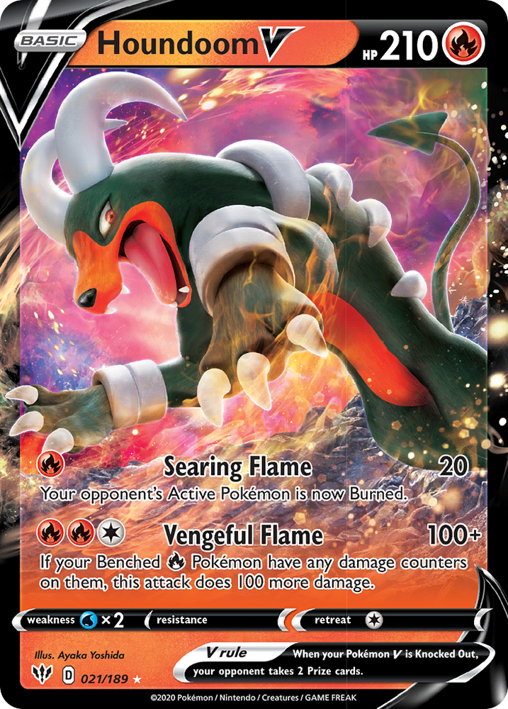 Houndoom V (021/189) [Sword & Shield: Darkness Ablaze] Pokémon