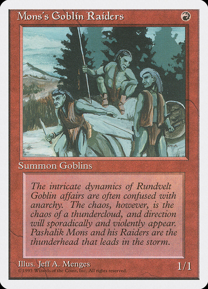 Mons's Goblin Raiders [Fourth Edition] Magic: The Gathering