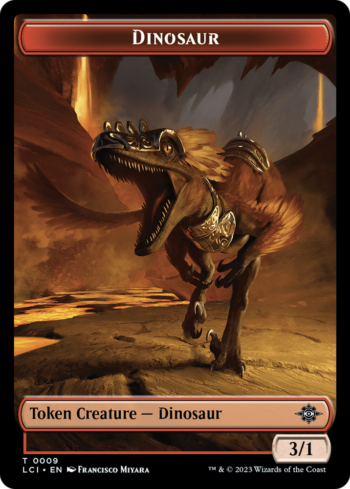Treasure (0002) // Dinosaur (0009) Double-Sided Token [Jurassic World Collection Tokens] Magic: The Gathering