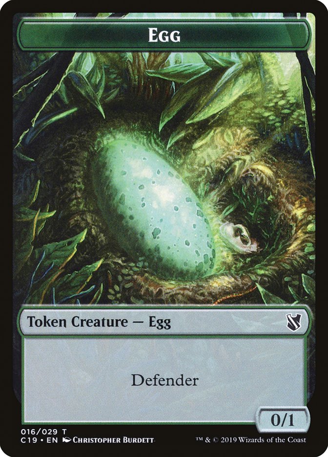Rhino // Egg Double-Sided Token [Commander 2019 Tokens] Magic: The Gathering