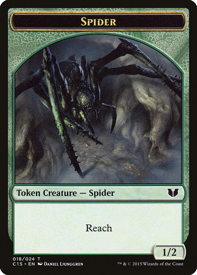 Saproling // Spider Double-Sided Token [Commander 2015 Tokens] Magic: The Gathering