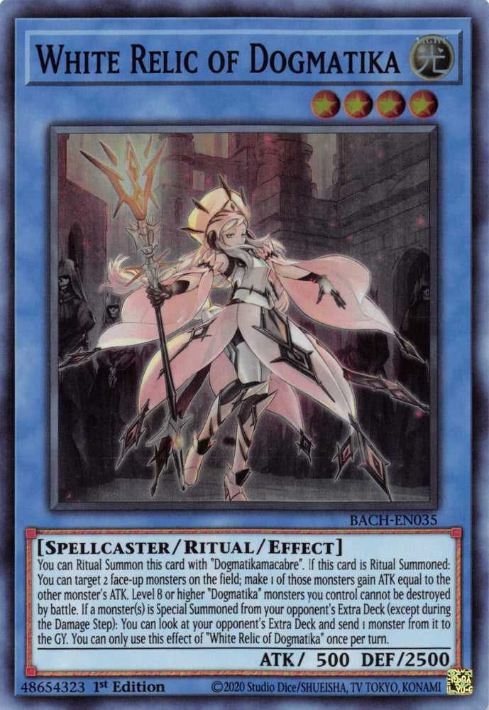 White Relic of Dogmatika [BACH-EN035] Super Rare Yu-Gi-Oh!