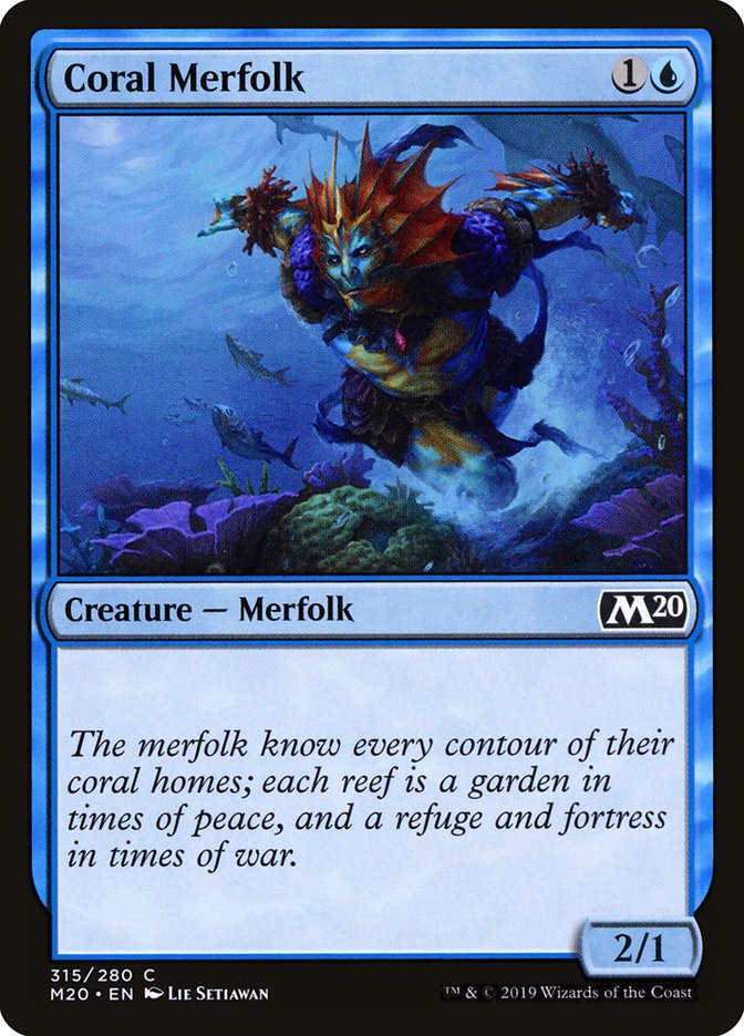 Coral Merfolk [Core Set 2020] Magic: The Gathering