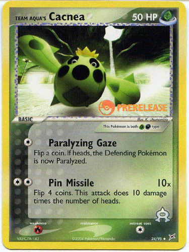 Team Aqua's Cacnea (24/95) (Prerelease Promo) [EX: Team Magma vs Team Aqua] Pokémon