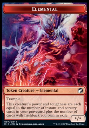 Spirit // Elemental Double-Sided Token [Innistrad: Midnight Hunt Tokens] Magic: The Gathering