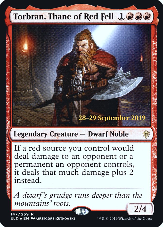 Torbran, Thane of Red Fell [Throne of Eldraine Prerelease Promos] Magic: The Gathering