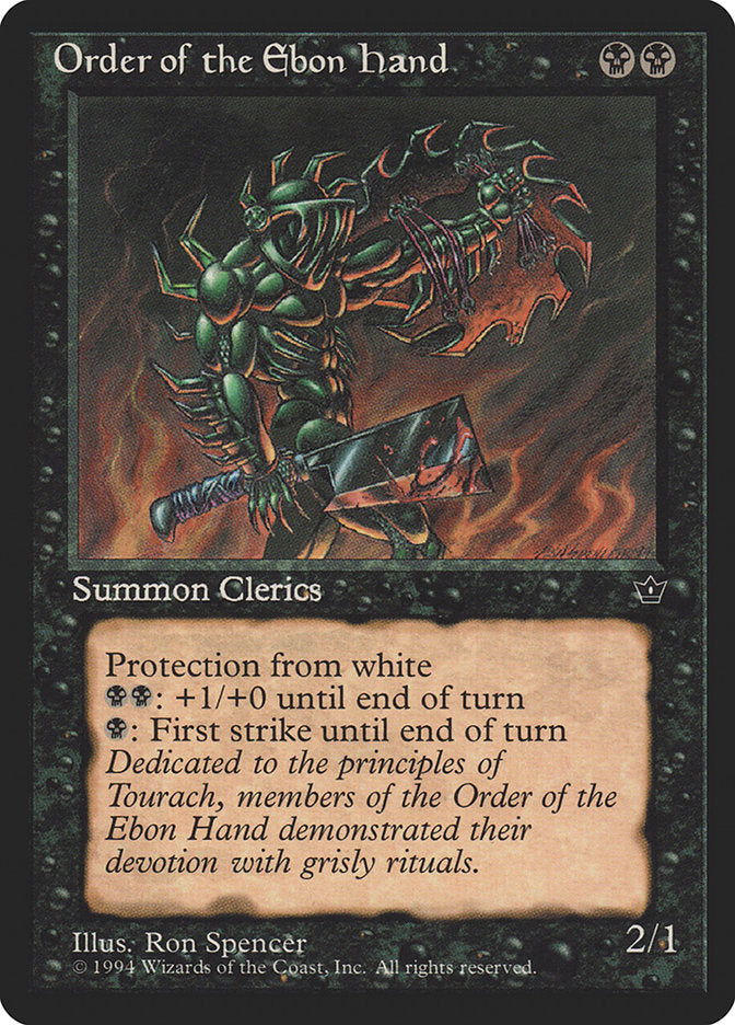Order of the Ebon Hand (Ron Spencer) [Fallen Empires] Magic: The Gathering