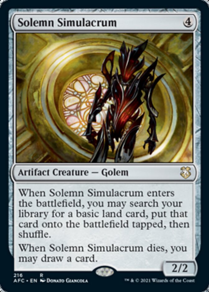 Solemn Simulacrum [Dungeons & Dragons: Adventures in the Forgotten Realms Commander] Magic: The Gathering