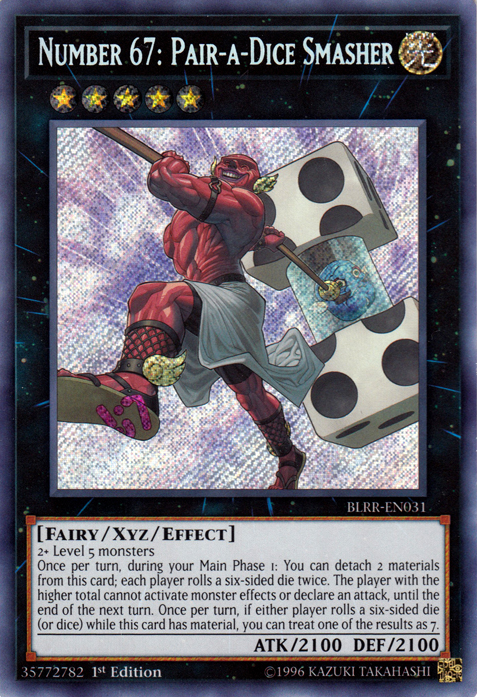 Number 67: Pair-a-Dice Smasher [BLRR-EN031] Secret Rare Yu-Gi-Oh!