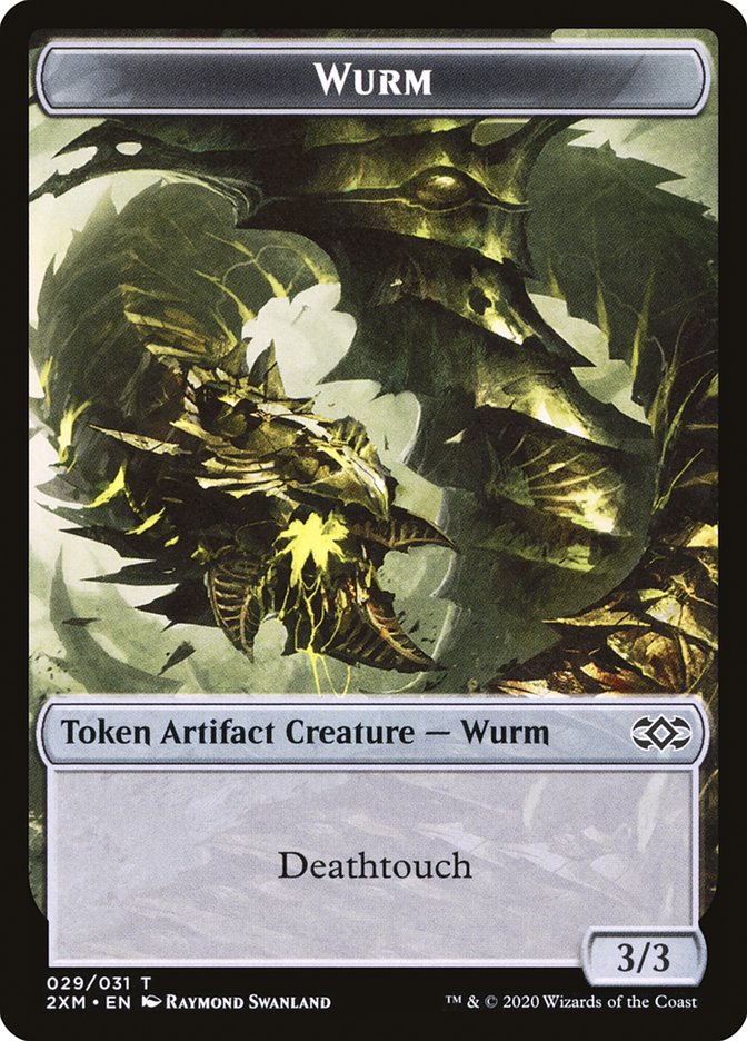 Human Soldier // Wurm (029) Double-Sided Token [Double Masters Tokens] Magic: The Gathering
