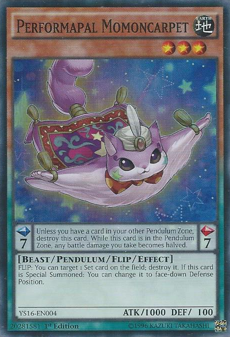 Performapal Momoncarpet [YS16-EN004] Super Rare Yu-Gi-Oh!