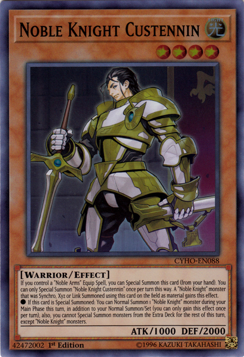Noble Knight Custennin [CYHO-EN088] Super Rare Yu-Gi-Oh!