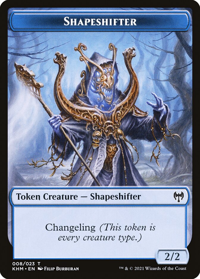 Human Warrior // Shapeshifter Double-Sided Token [Kaldheim Tokens] Magic: The Gathering